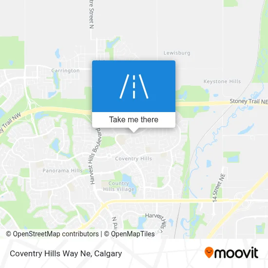 Coventry Hills Way Ne map