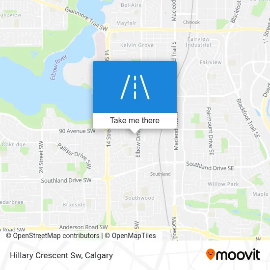 Hillary Crescent Sw map