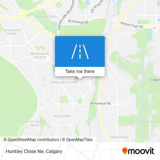 Huntley Close Ne map