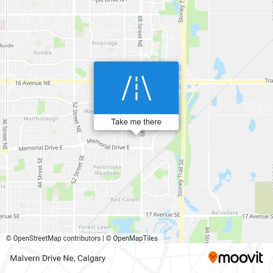 Malvern Drive Ne map