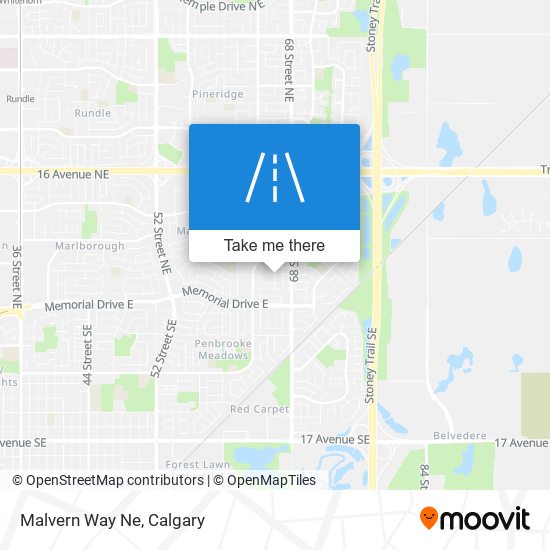 Malvern Way Ne map