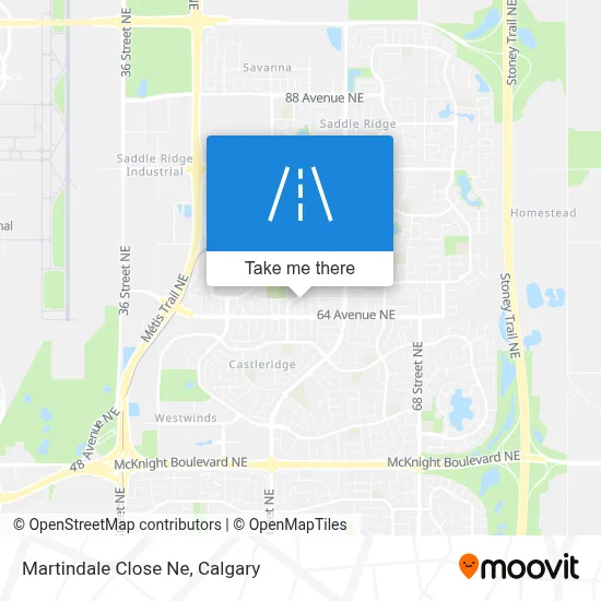 Martindale Close Ne map