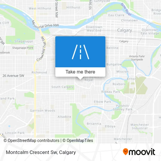 Montcalm Crescent Sw map