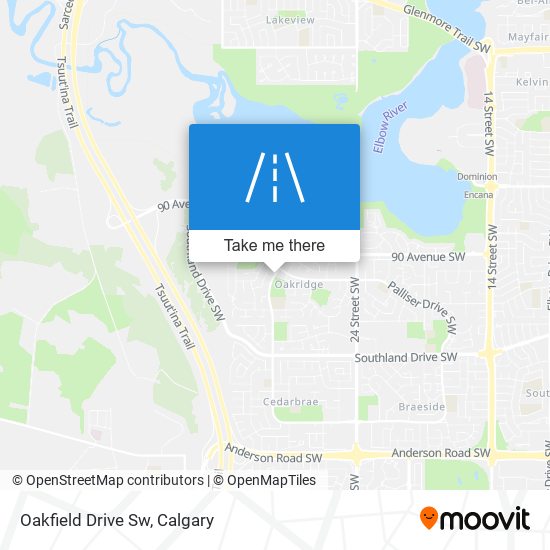 Oakfield Drive Sw map