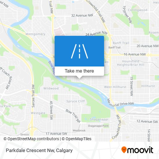 Parkdale Crescent Nw map