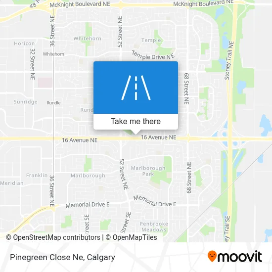Pinegreen Close Ne map