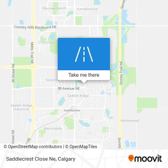 Saddlecrest Close Ne map