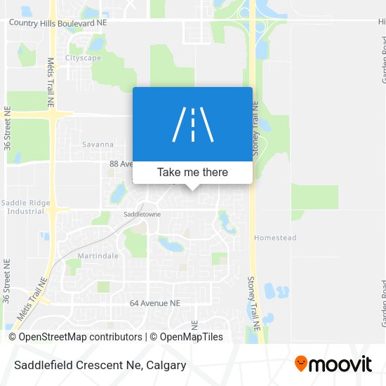 Saddlefield Crescent Ne map