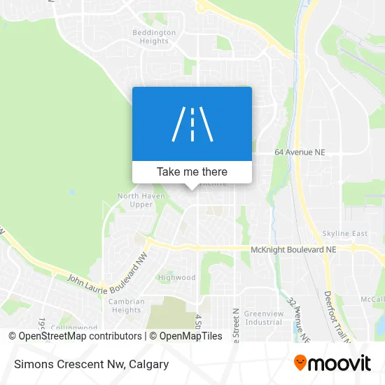 Simons Crescent Nw map