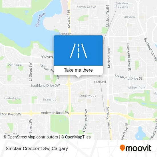 Sinclair Crescent Sw map