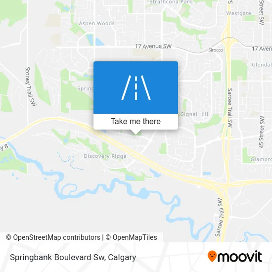 Springbank Boulevard Sw map