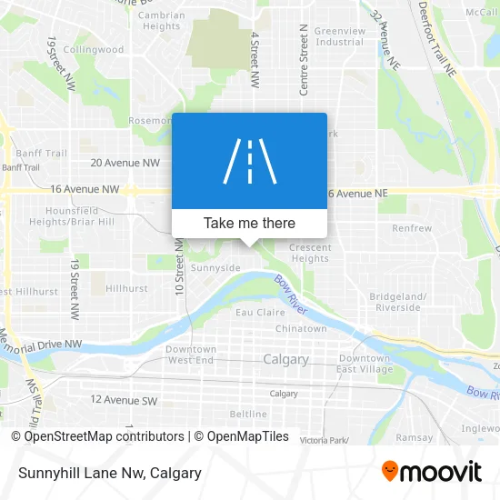 Sunnyhill Lane Nw map