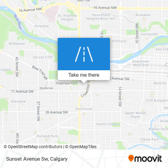 Sunset Avenue Sw map