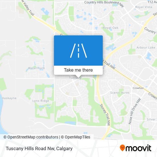 Tuscany Hills Road Nw map