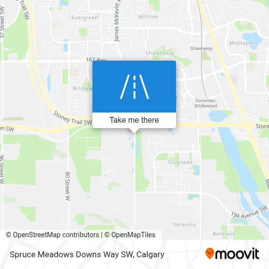 Spruce Meadows Downs Way SW map