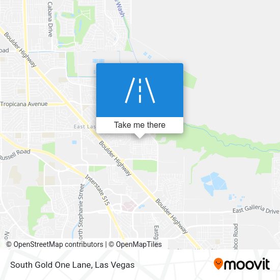 South Gold One Lane map