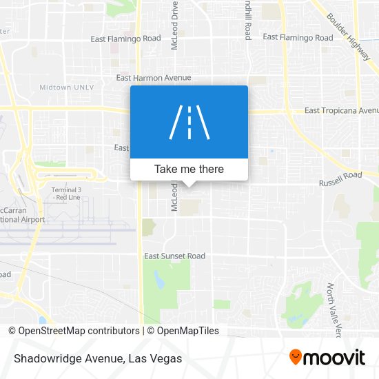 Mapa de Shadowridge Avenue