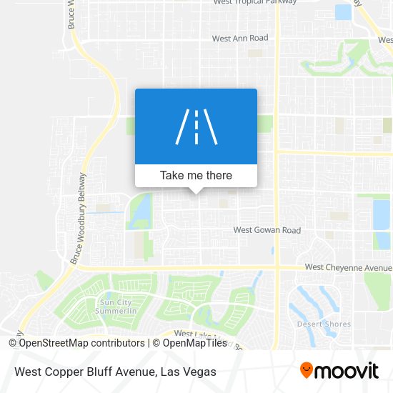 West Copper Bluff Avenue map