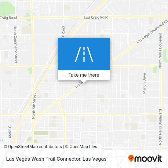 Mapa de Las Vegas Wash Trail Connector