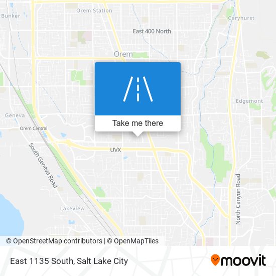 East 1135 South map