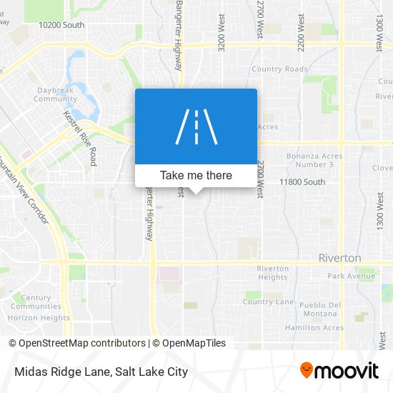 Midas Ridge Lane map