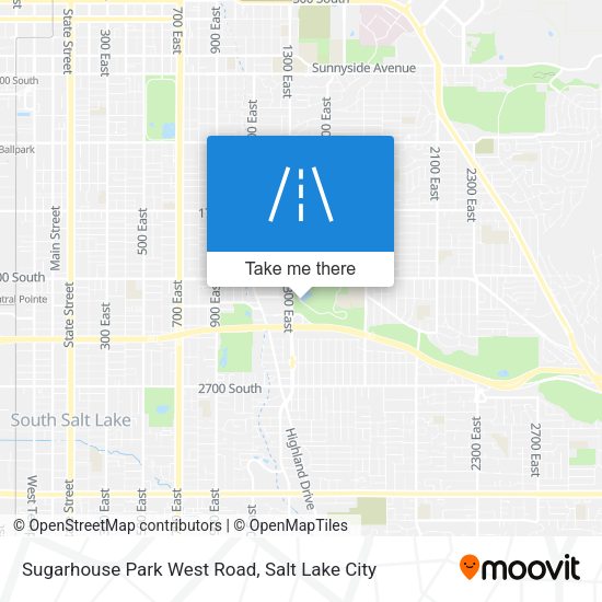 Sugarhouse Park West Road map
