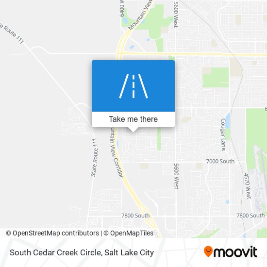 Mapa de South Cedar Creek Circle