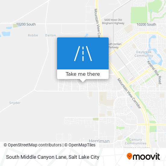 South Middle Canyon Lane map