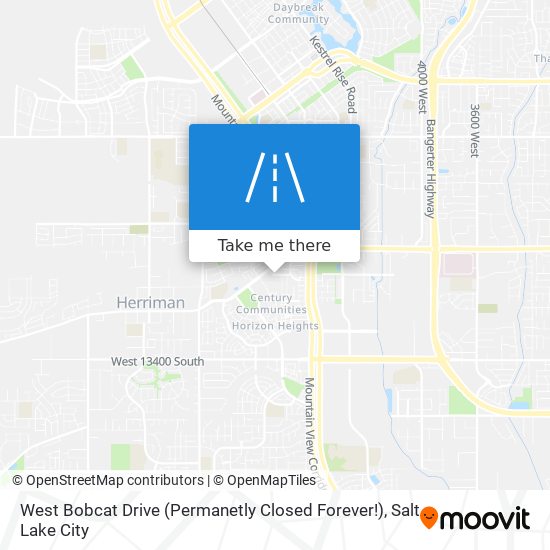 West Bobcat Drive (Permanetly Closed Forever!) map