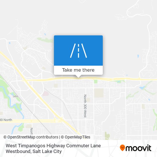 West Timpanogos Highway Commuter Lane Westbound map