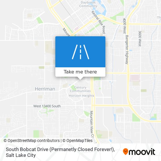 South Bobcat Drive (Permanetly Closed Forever!) map