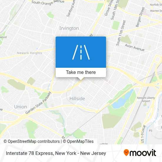 Interstate 78 Express map