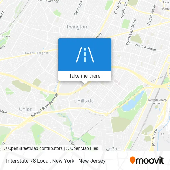 Interstate 78 Local map