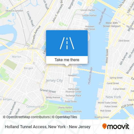 Mapa de Holland Tunnel Access