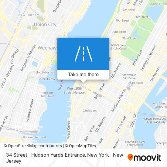 34 Street - Hudson Yards Entrance map