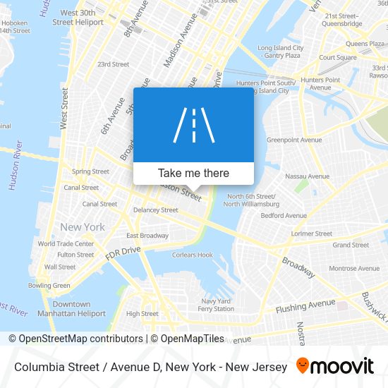Columbia Street / Avenue D map