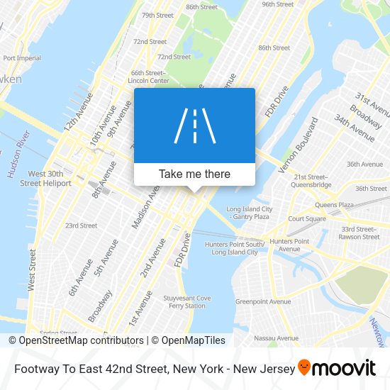 Footway To East 42nd Street map