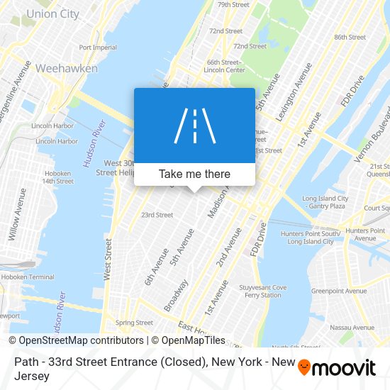 Mapa de Path - 33rd Street Entrance (Closed)
