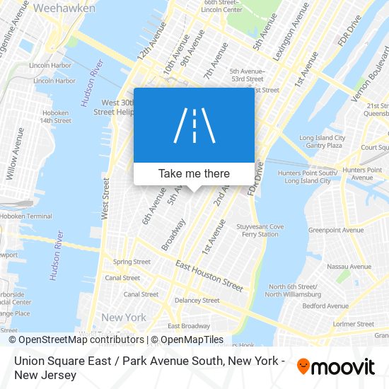 Mapa de Union Square East / Park Avenue South