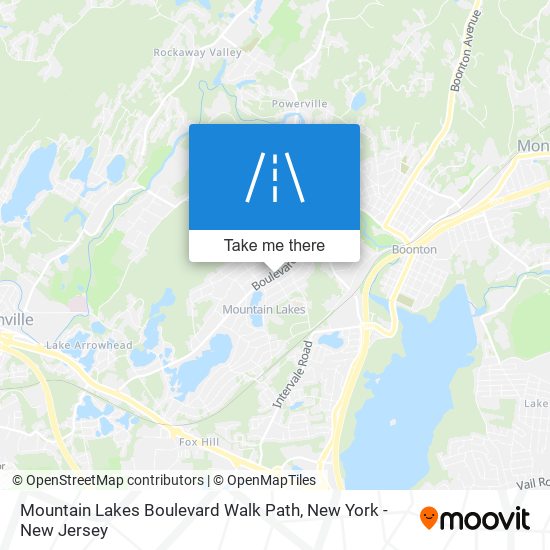 Mapa de Mountain Lakes Boulevard Walk Path