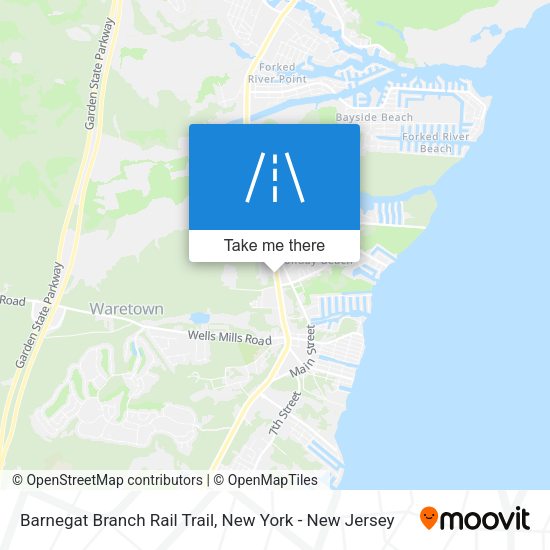 Mapa de Barnegat Branch Rail Trail