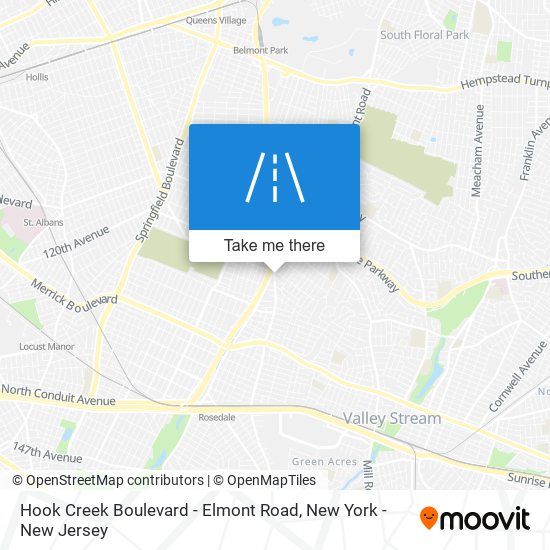 Hook Creek Boulevard - Elmont Road map