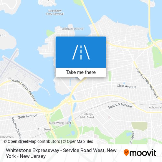 Whitestone Expressway - Service Road West map