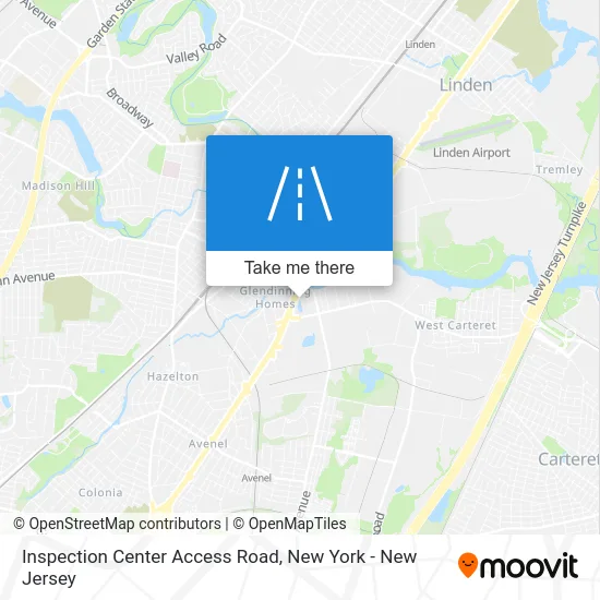 Inspection Center Access Road map