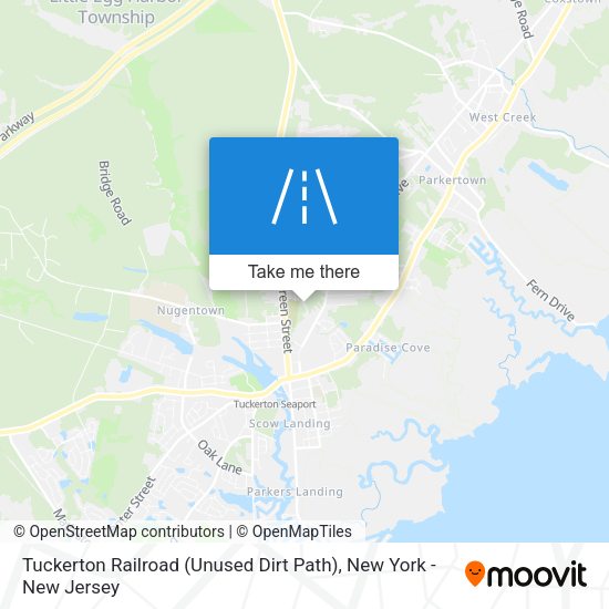 Mapa de Tuckerton Railroad (Unused Dirt Path)