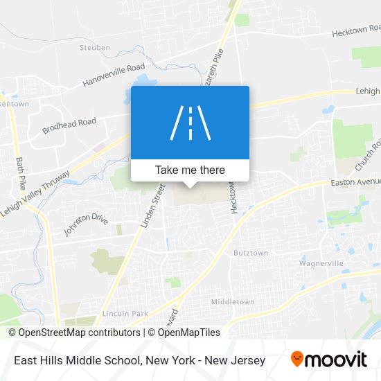 East Hills Middle School map