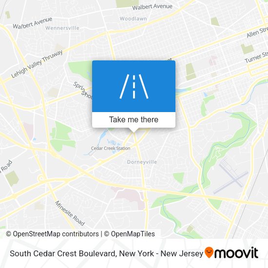Mapa de South Cedar Crest Boulevard