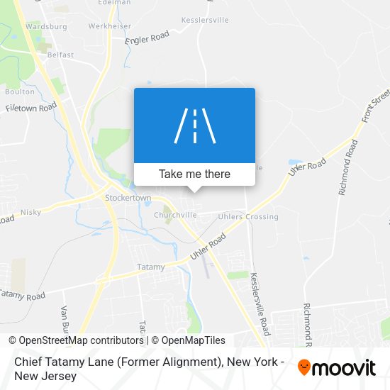 Chief Tatamy Lane (Former Alignment) map