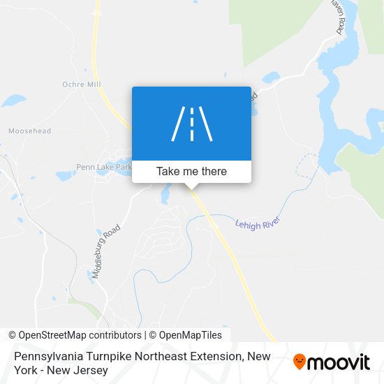 Mapa de Pennsylvania Turnpike Northeast Extension