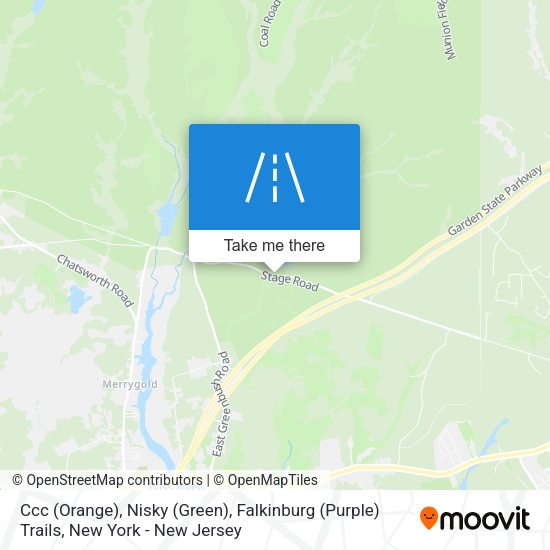 Mapa de Ccc (Orange), Nisky (Green), Falkinburg (Purple) Trails
